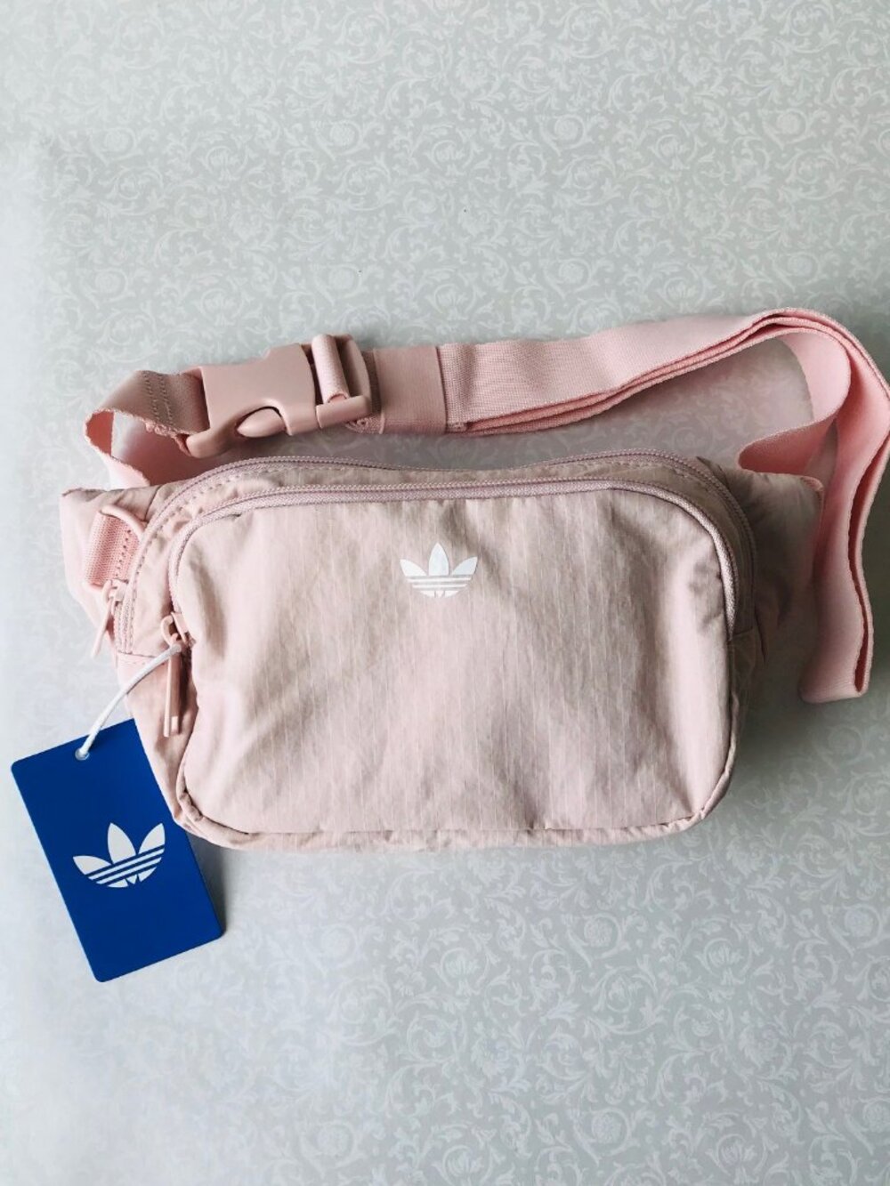 Adidas For All 2 Waist Pack Front and Back  zip pockets Sandy Pink